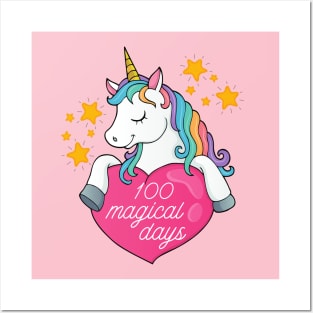 100 Days Of School Unicorn 100 Magical Days Posters and Art